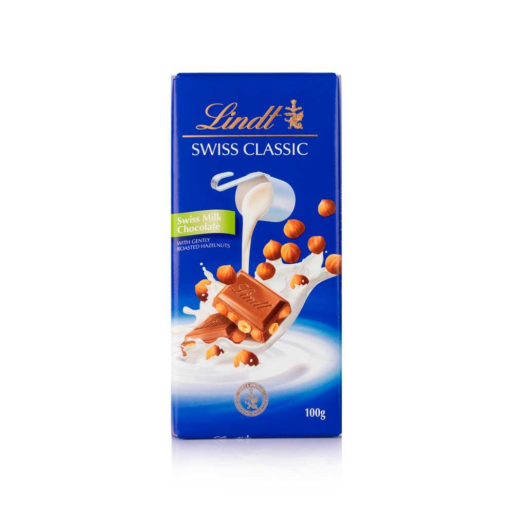 Chocolate Ao Leite Suíço Lindt Hazelnut 100 G Mega Box Atacadista 1001