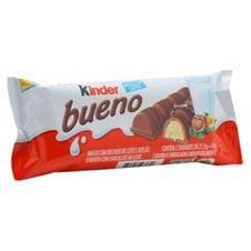 Wafer com recheio de leite e avelãs coberto com chocolate ao leite. Porção de 21,5 g (1 barra) = 123 kcal.