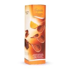 Crocante com sabor de laranja.